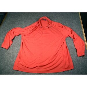 IBKUL Mens Icefil Long Sleeve Polo Shirt Coral UPF 50 Cooling Size XXL